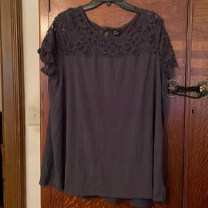 Torrid Lace Top Dark Gray Blouse